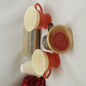 Mid Century Solo Cozy Cups & Coffee Stirrer Lot